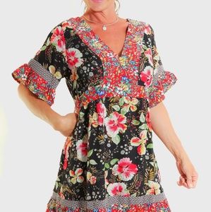COPY - Black floral Umgee Dress